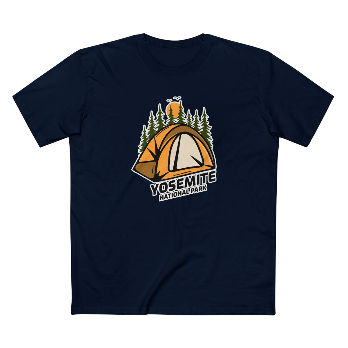 Yosemite National Park T-Shirt - Camping in Navy