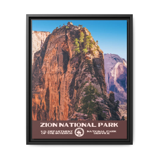 Zion National Park Framed Canvas - WPA Poster
