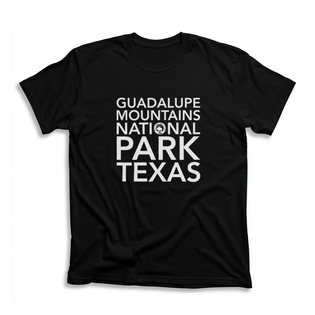 Guadalupe Mountains National Park T-Shirt Block Text in Black
