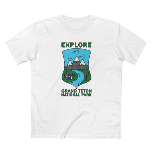Grand Teton National Park T-Shirt - Camper in White