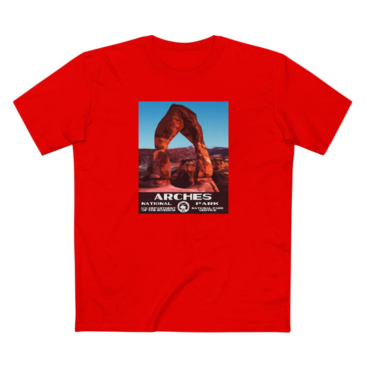 Arches Men's Cotton Crew T-Shirt in Red