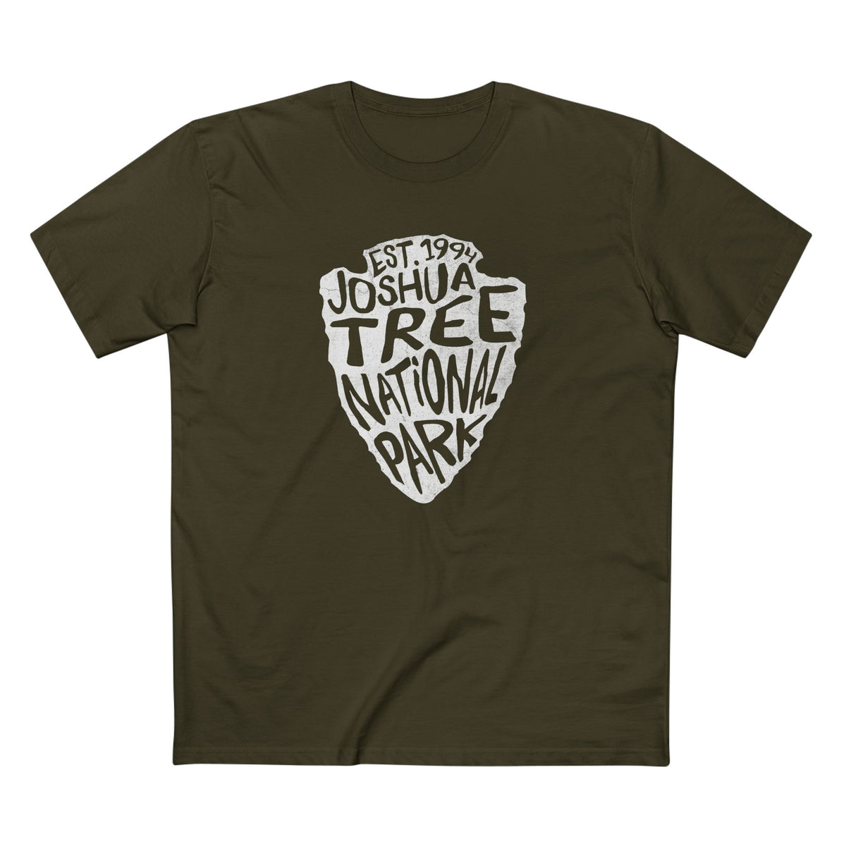 Joshua Tree National Park T-Shirt - Arrowhead Design in Army