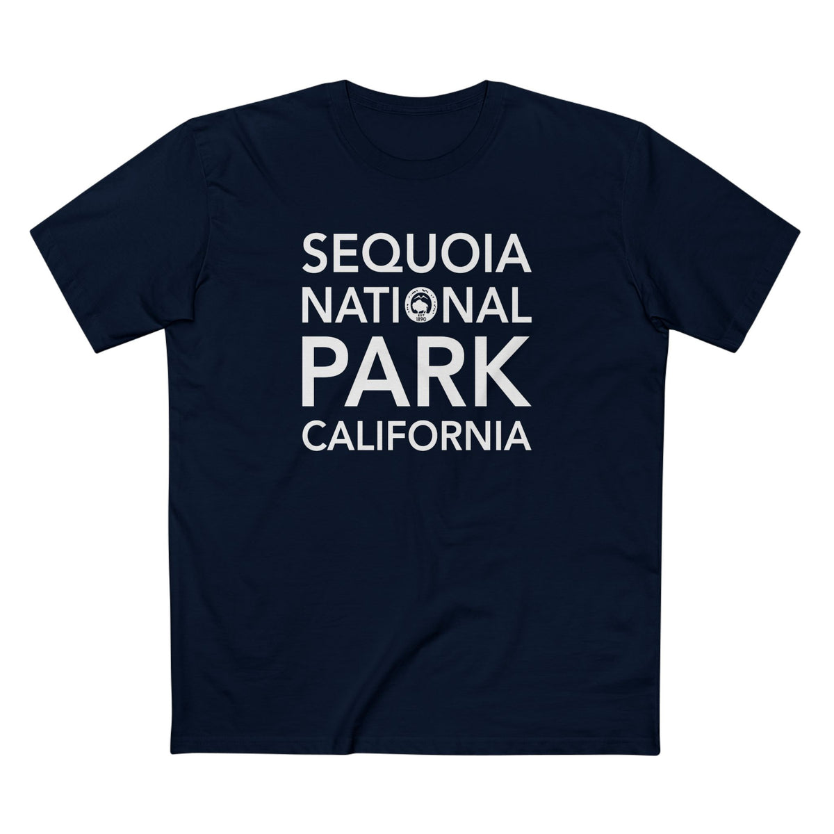 Sequoia National Park T-Shirt Block Text in Navy