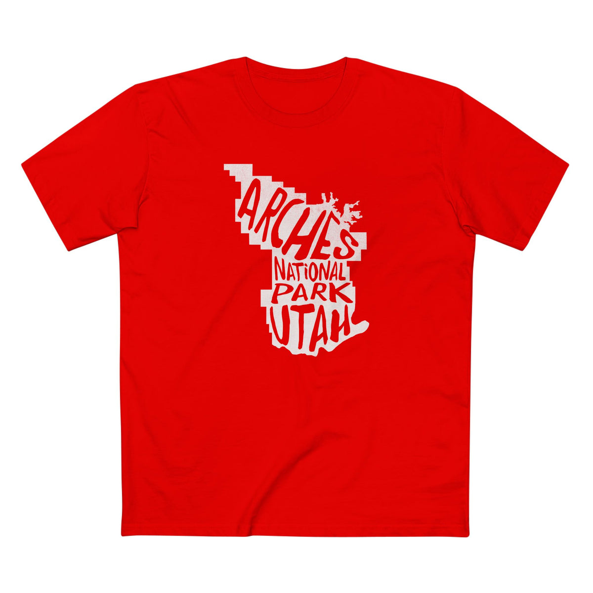 Arches National Park T-Shirt - Map in Red