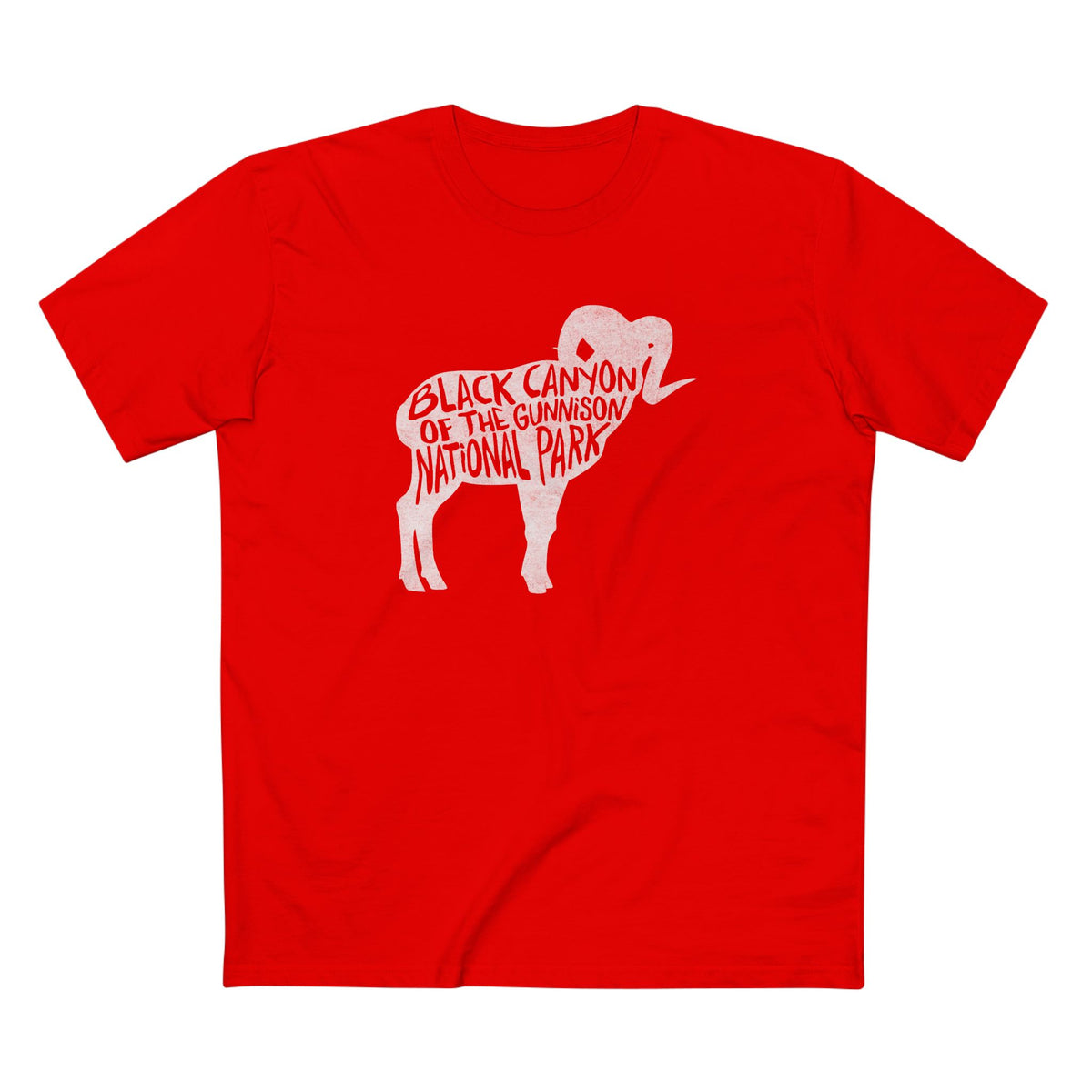 Black Canyon of the Gunnison National Park T-Shirt - Bighorn Sheep in Red