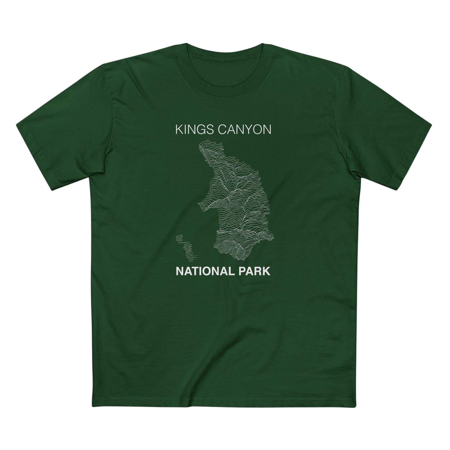 Kings Canyon National Park T-Shirt Lines in Forest Green