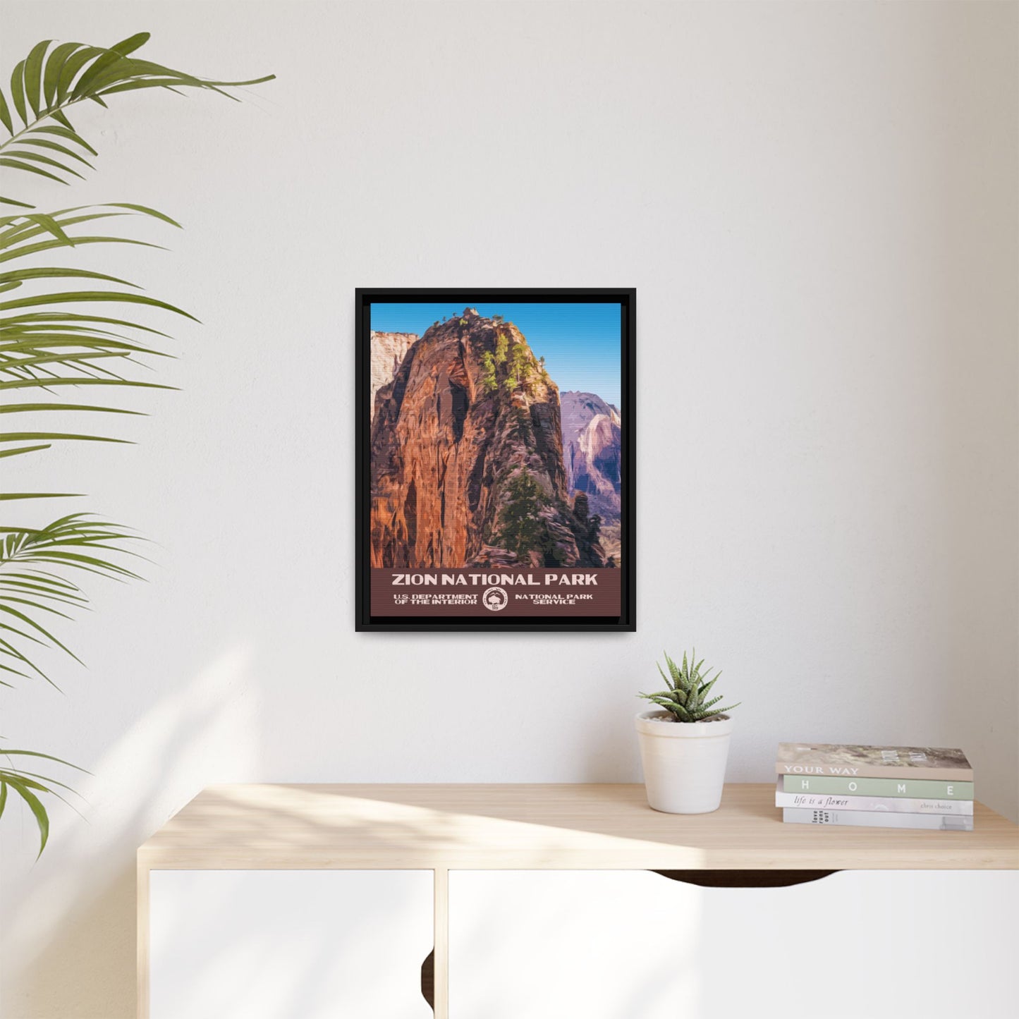 Zion National Park Framed Canvas - WPA Poster