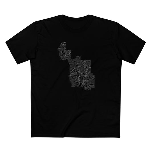 Zion National Park T-Shirt - Topographical Lines in Black