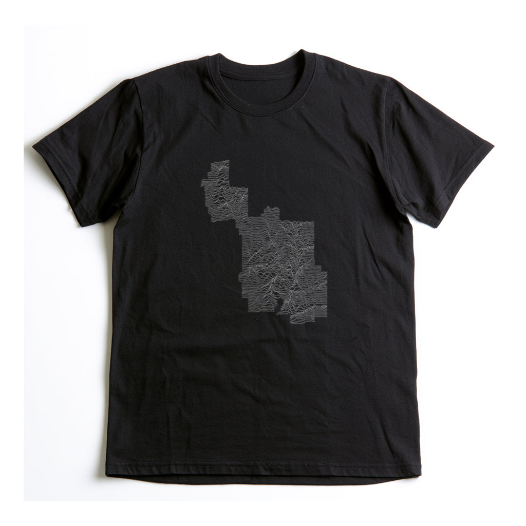 Zion National Park T-Shirt - Topographical Lines in Black