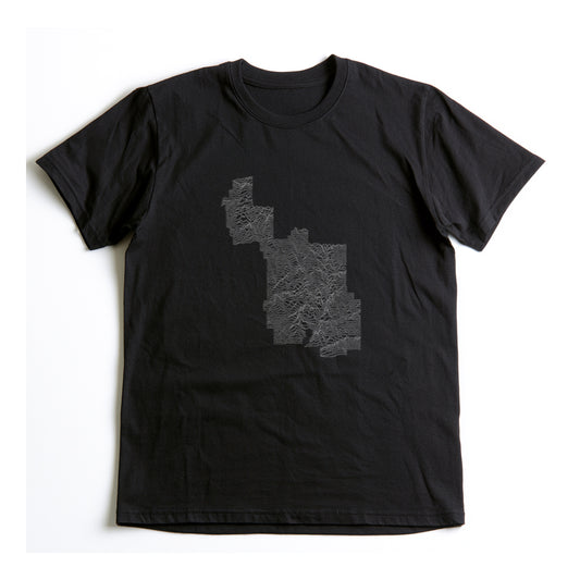 Zion National Park T-Shirt - Topographical Lines in Black