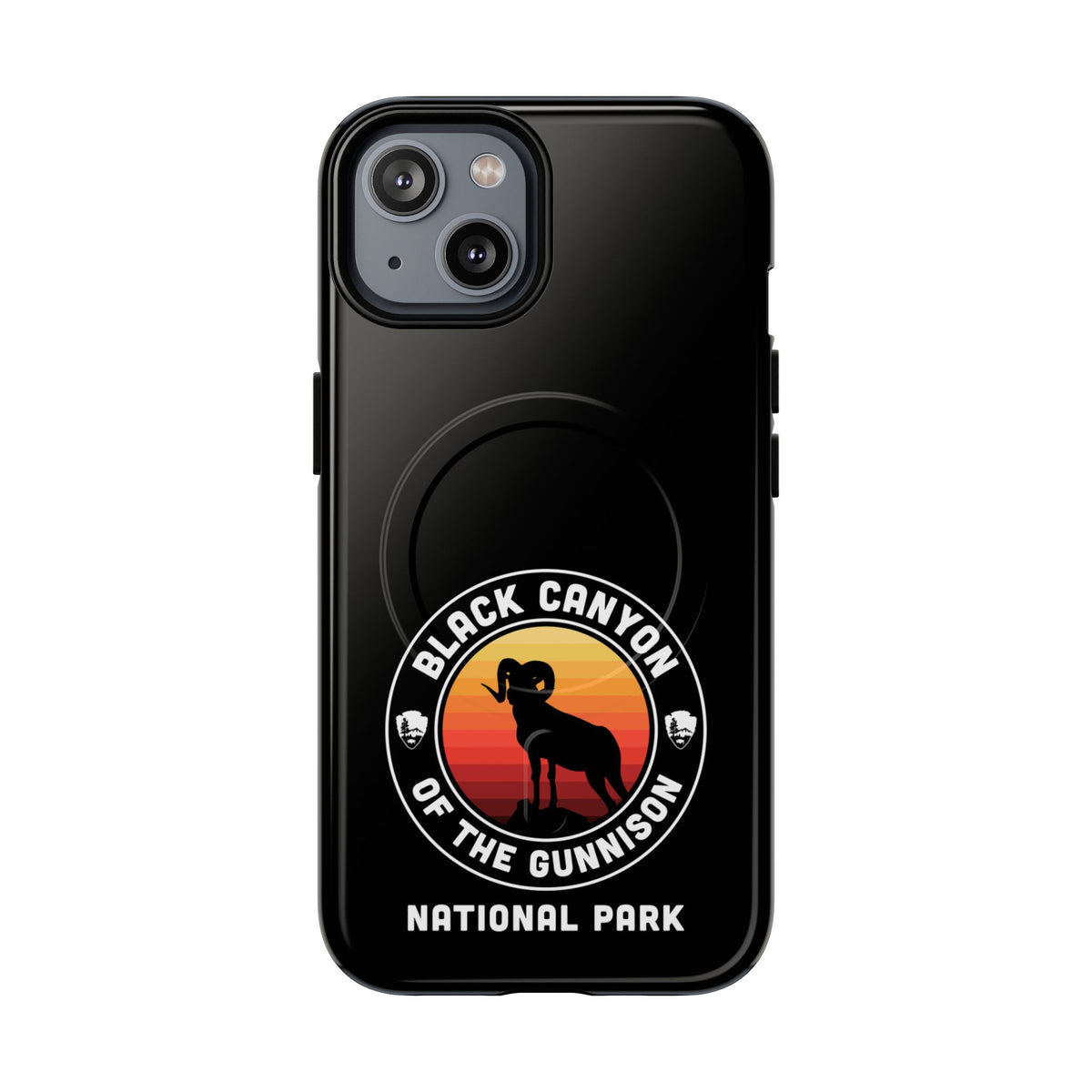 Black Canyon of the Gunnison National Park iPhone Case with MagSafe - Round Emblem Design