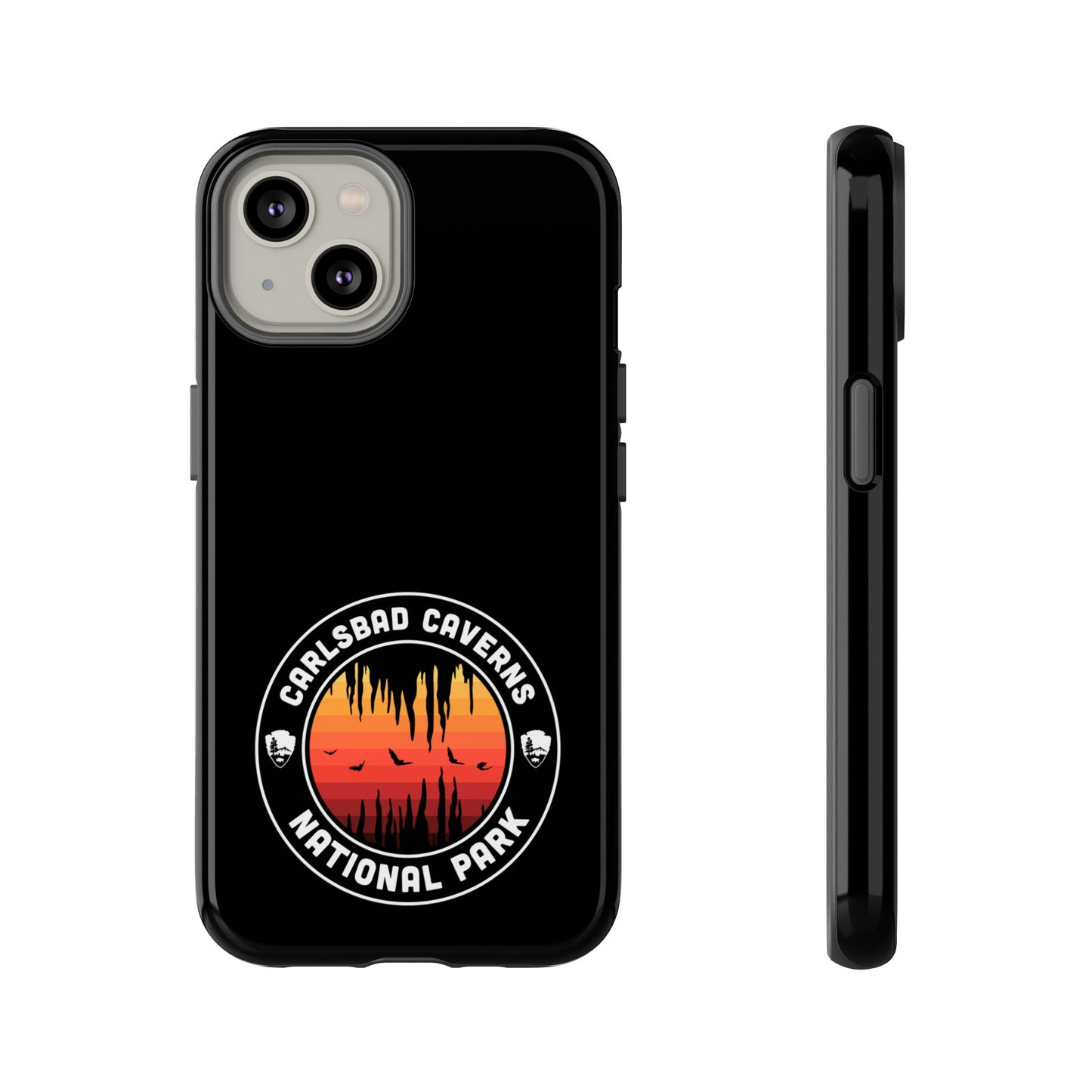 Carlsbad Caverns National Park Phone Case - Orange Round Emblem Design
