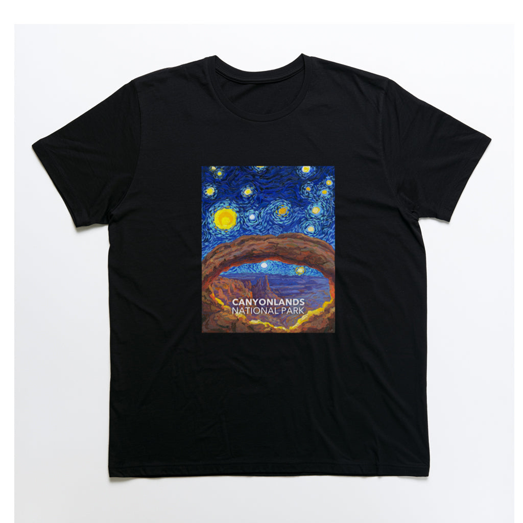 Canyonlands National Park T-Shirt - The Starry Night in Black
