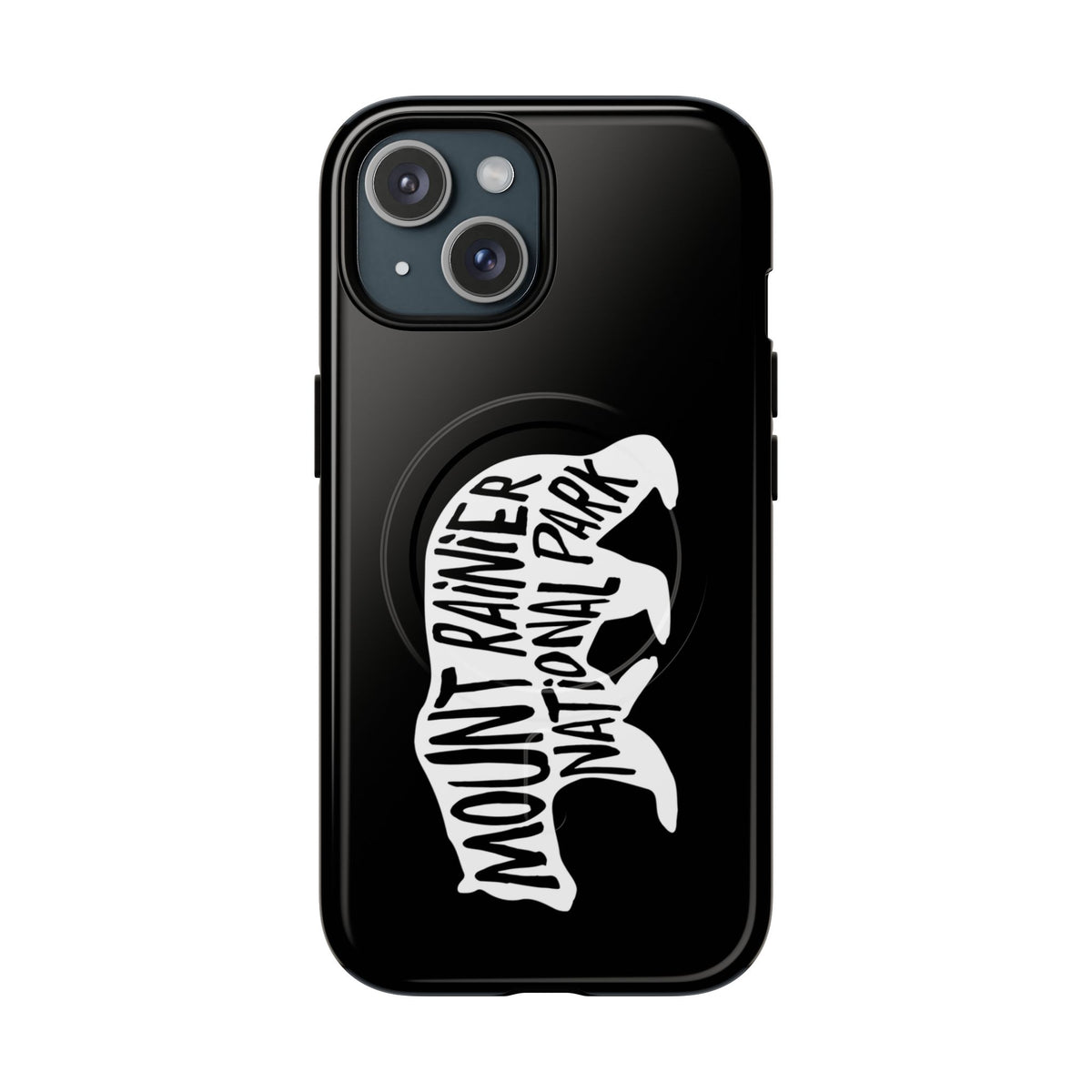 Mount Rainier National Park iPhone Case with MagSafe - Black Bear Design