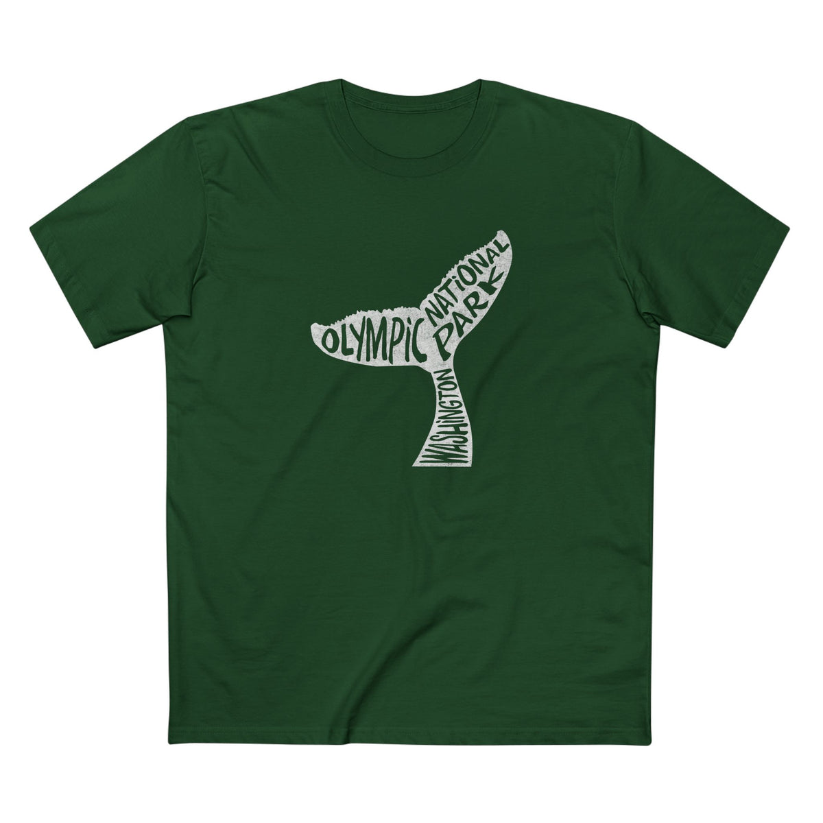 Olympic National Park T-Shirt - Whale Tail in Forest Green