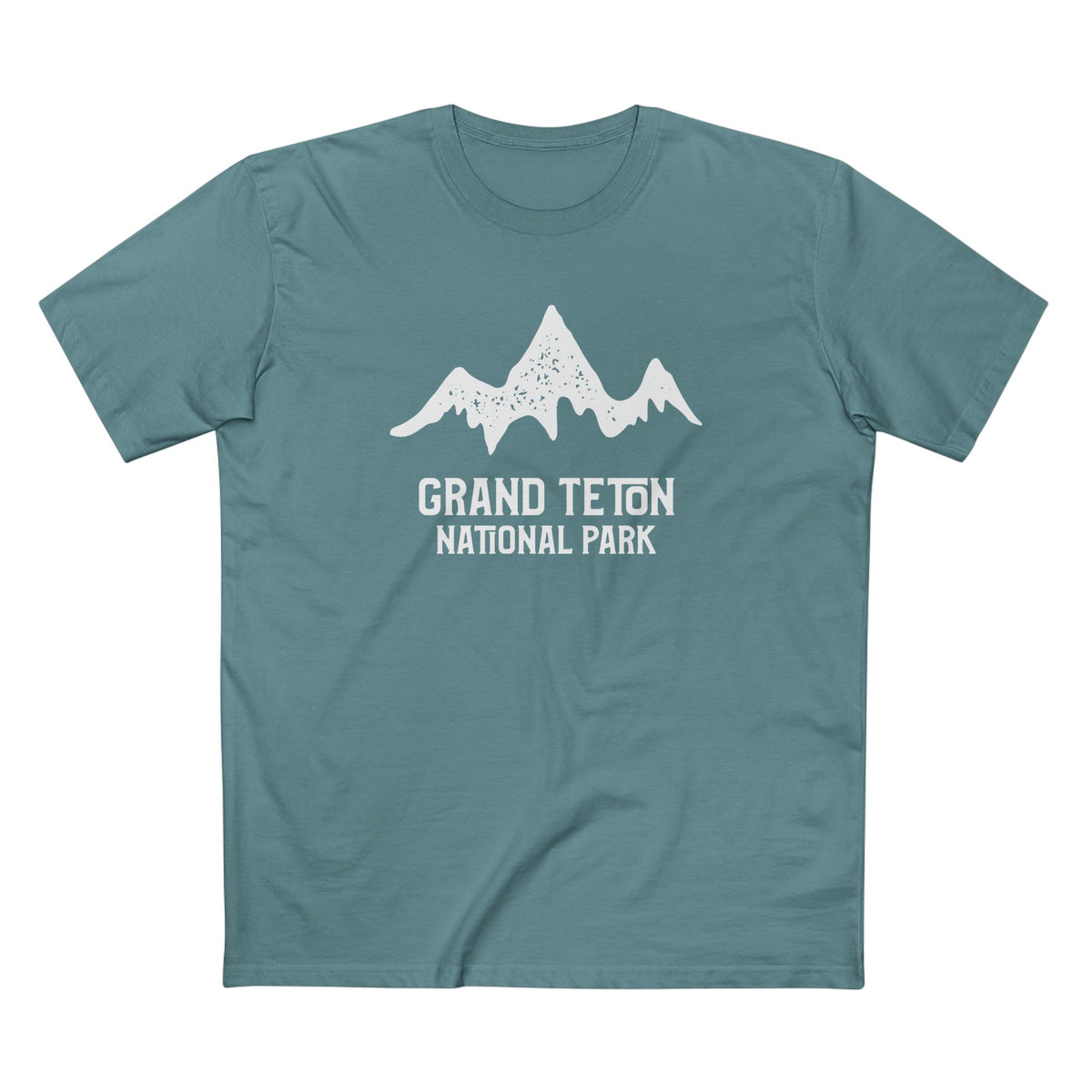 Grand Teton National Park T-Shirt - Mountain Stamp in Slate Blue