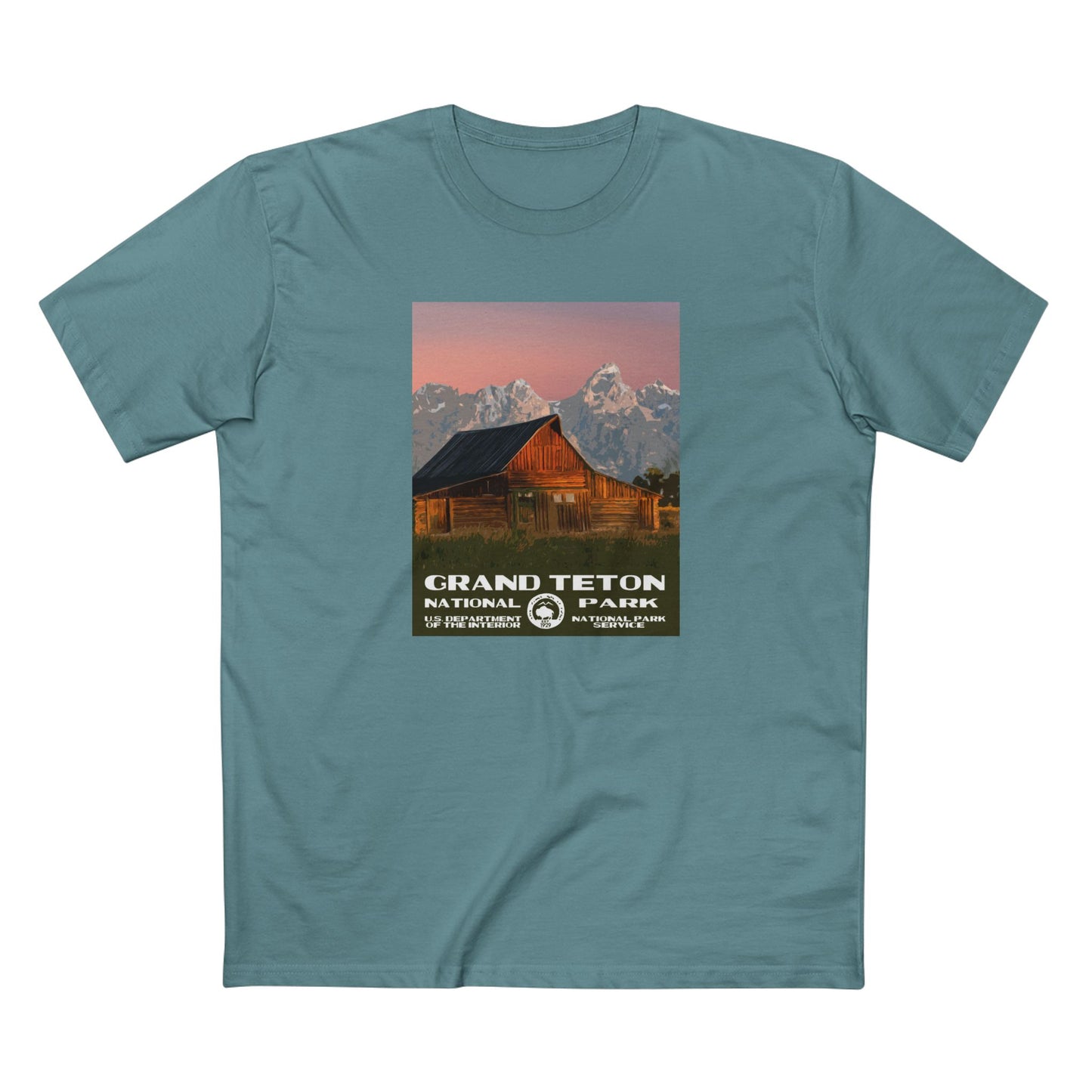 Grand Teton National Park T-Shirt - WPA Poster Barn in Slate Blue