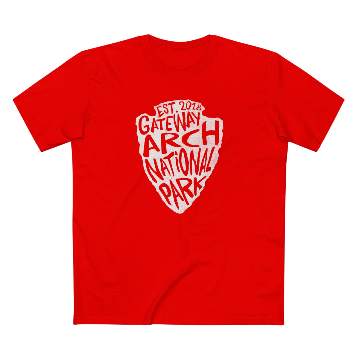 Gateway Arch National Park T-Shirt - Arrowhead Design in Red