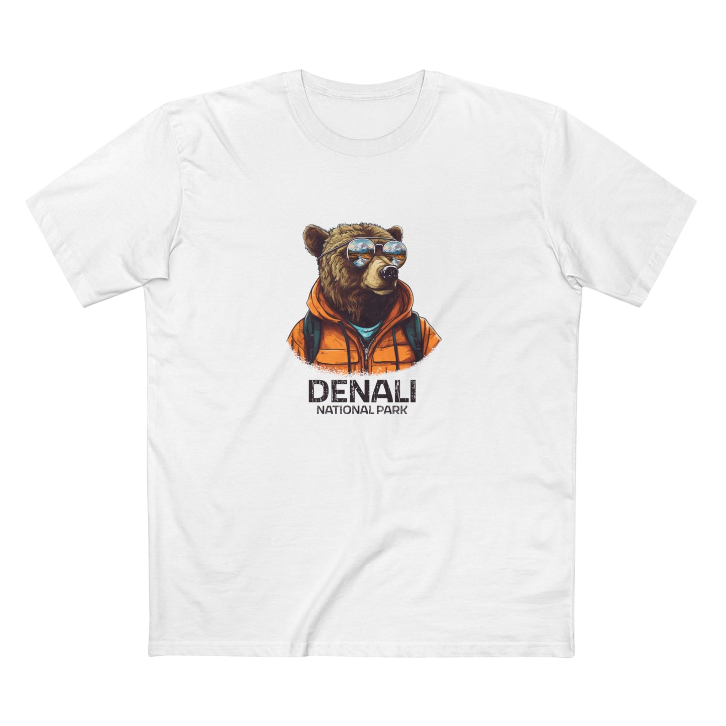Denali National Park T-Shirt - Grizzly Bear in White