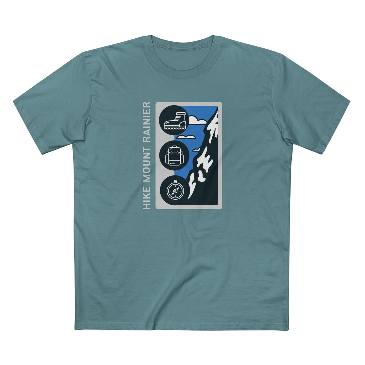 Mount Rainier National Park T-Shirt - Hike Rainier in Slate Blue