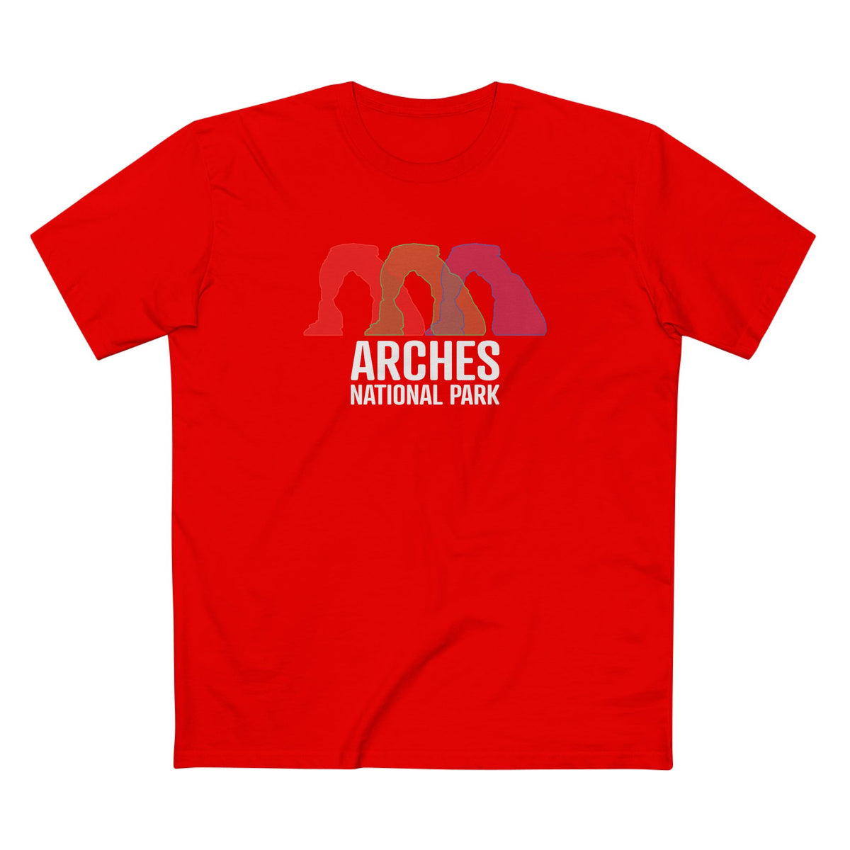 Arches National Park T-Shirt - Histogram Design in Red