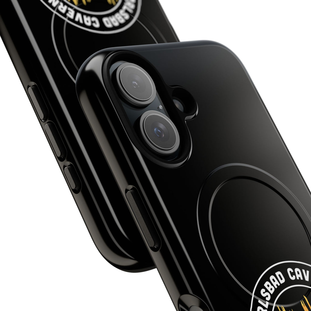 Carlsbad Caverns National Park iPhone Case with MagSafe - Orange Round Emblem Design
