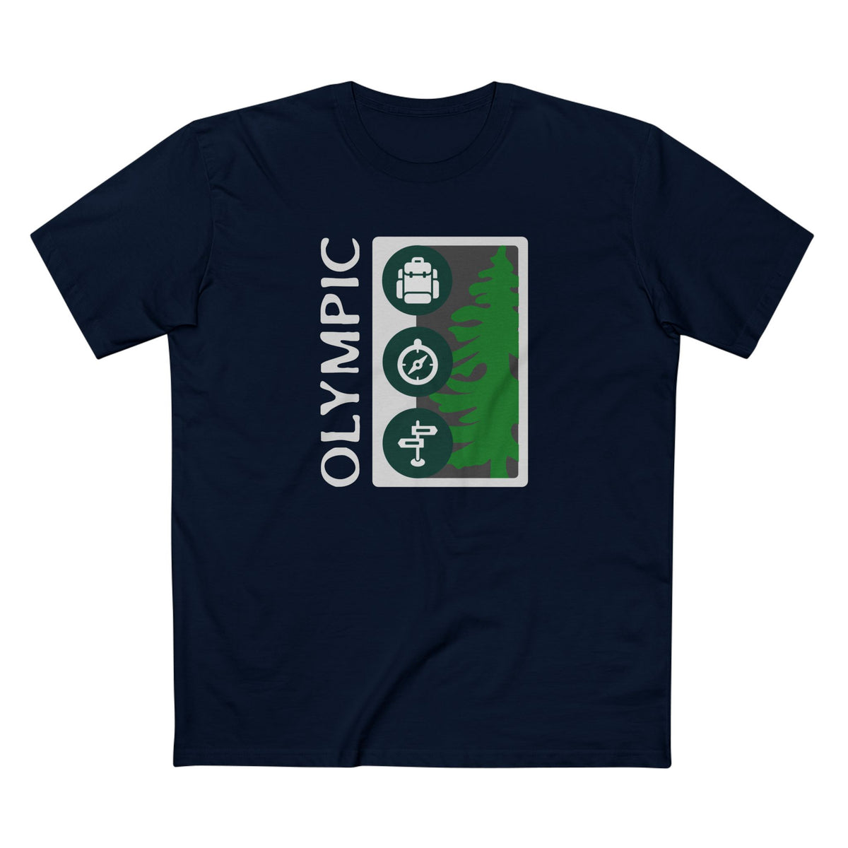 Olympic National Park T-Shirt Tree Graphic in Navy