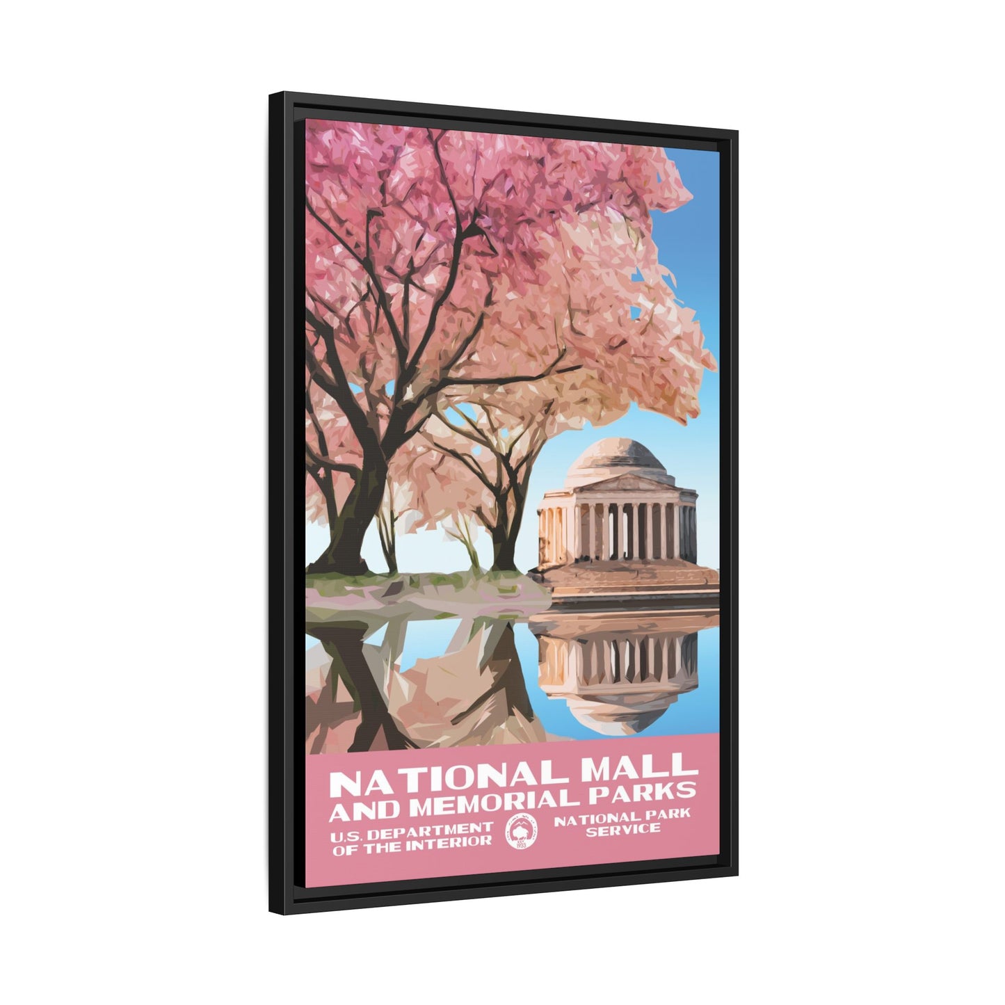 National Mall and Memorial Parks Framed Canvas - WPA Poster