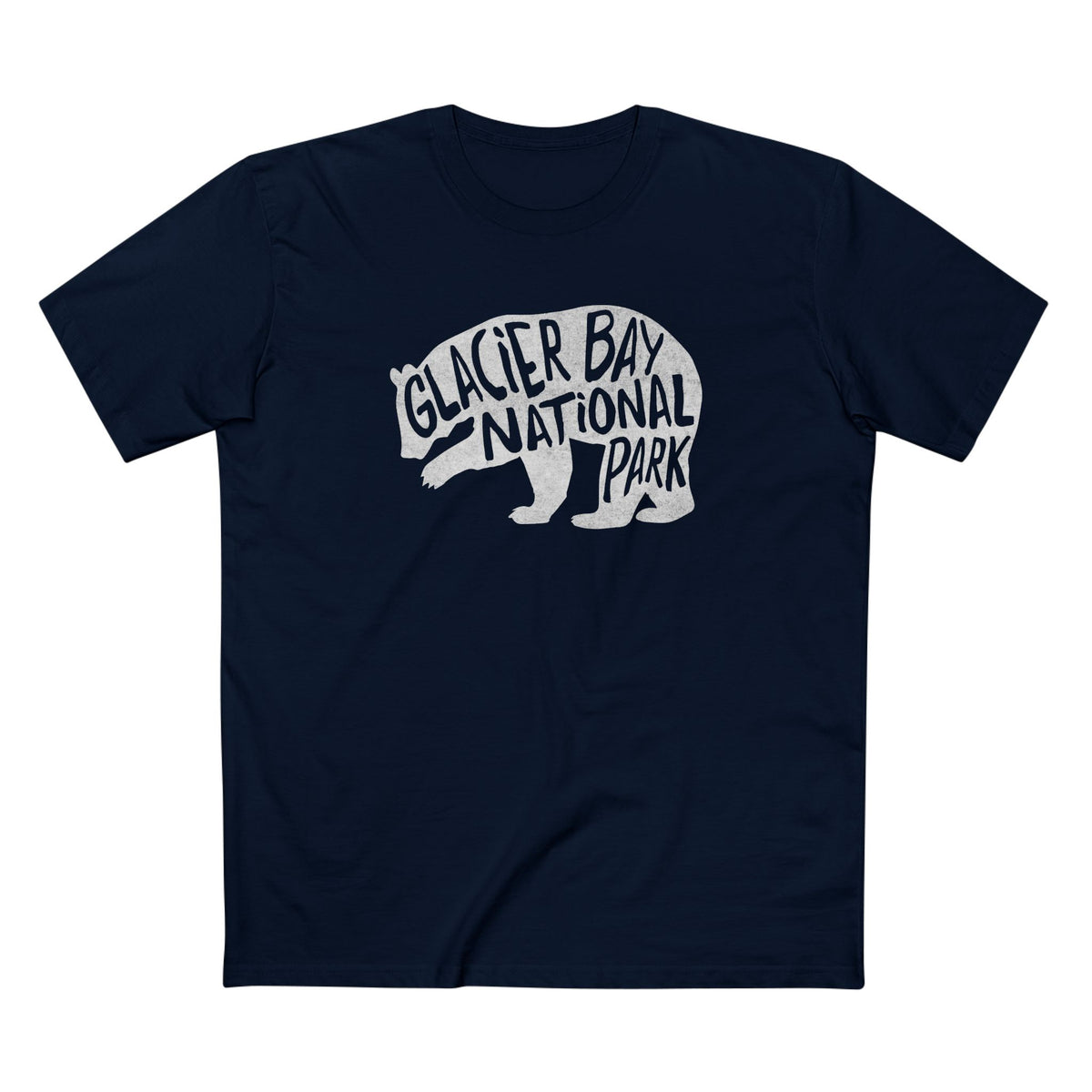Glacier Bay National Park T-Shirt - Grizzly Bear in Navy