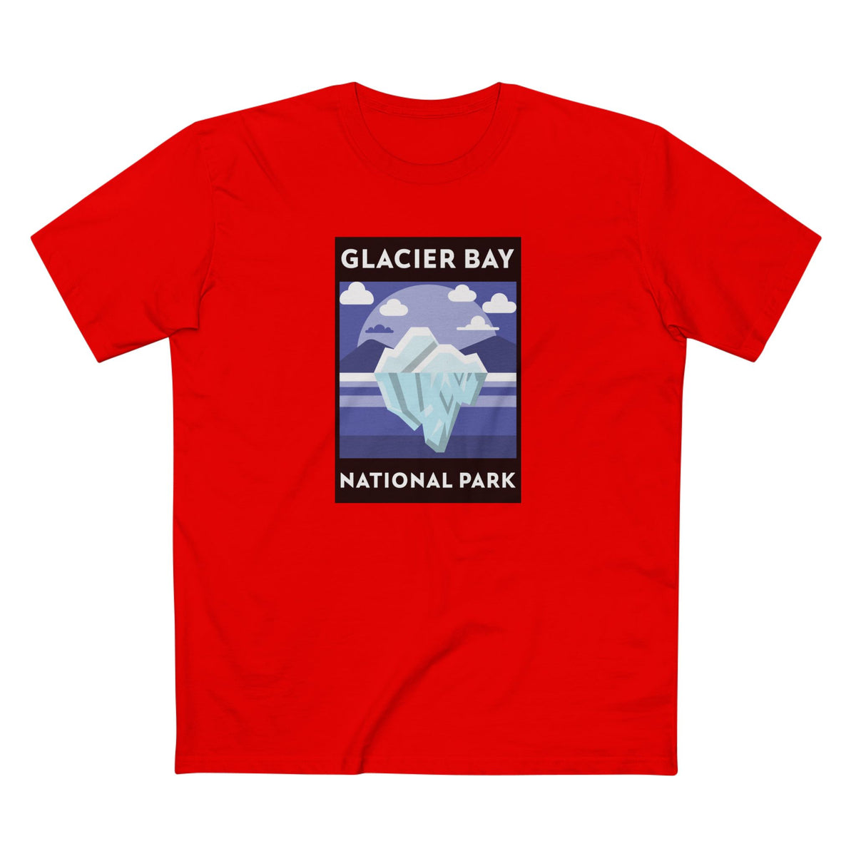 Glacier Bay National Park T-Shirt - Iceberg Poster in Red