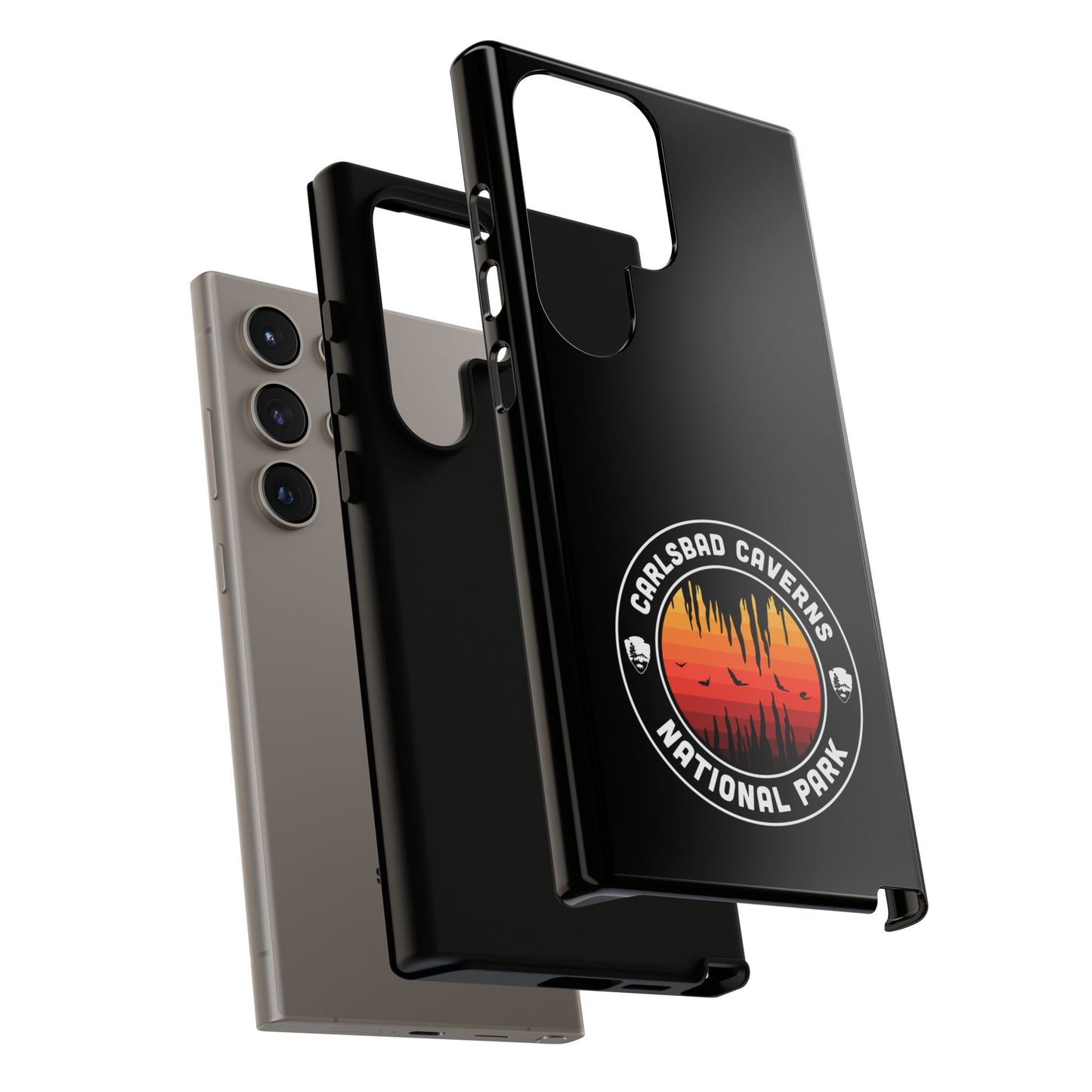 Carlsbad Caverns National Park Phone Case - Orange Round Emblem Design