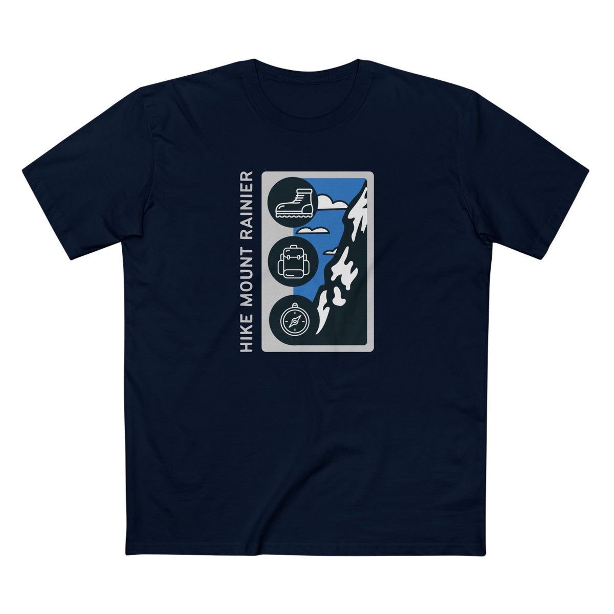 Mount Rainier National Park T-Shirt - Hike Rainier in Navy