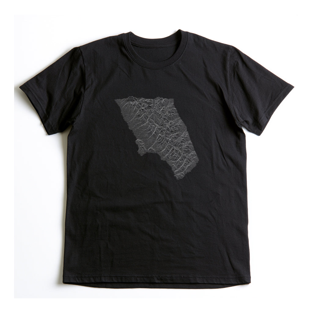 Glacier National Park T-Shirt - Topographical Lines in Black