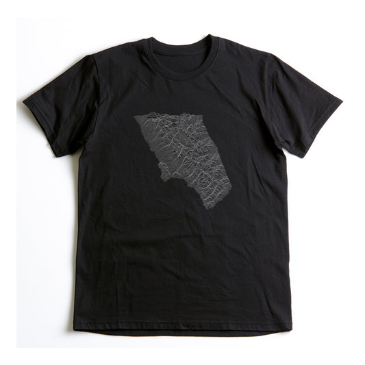 Glacier National Park T-Shirt - Topographical Lines in Black