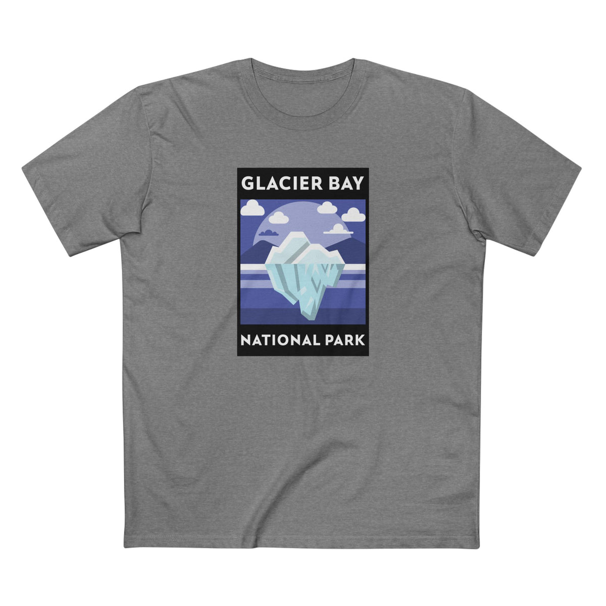 Glacier Bay National Park T-Shirt - Iceberg Poster in Athletic Heather