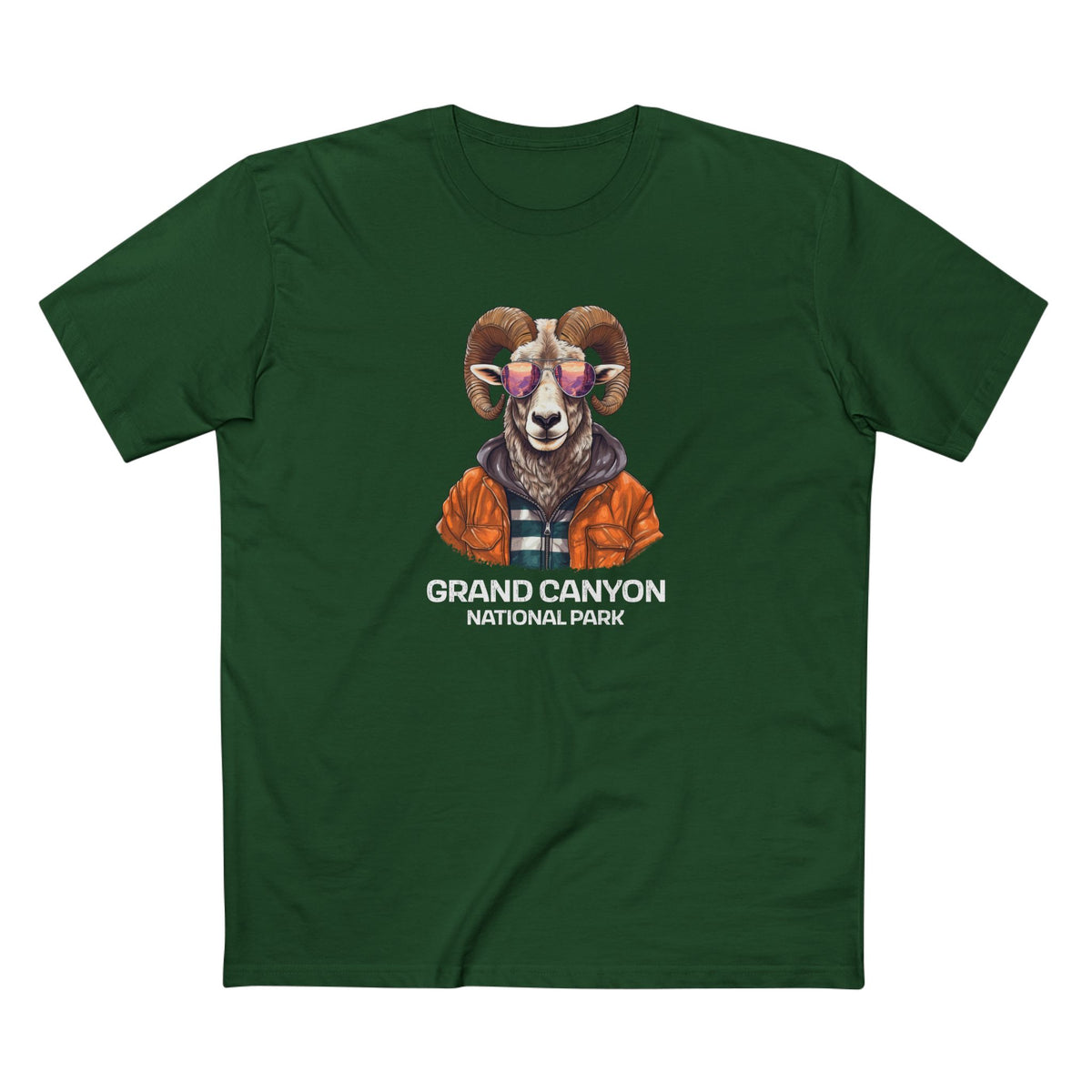 Grand Canyon National Park T-Shirt - Bighorn Sheep in Forest Green