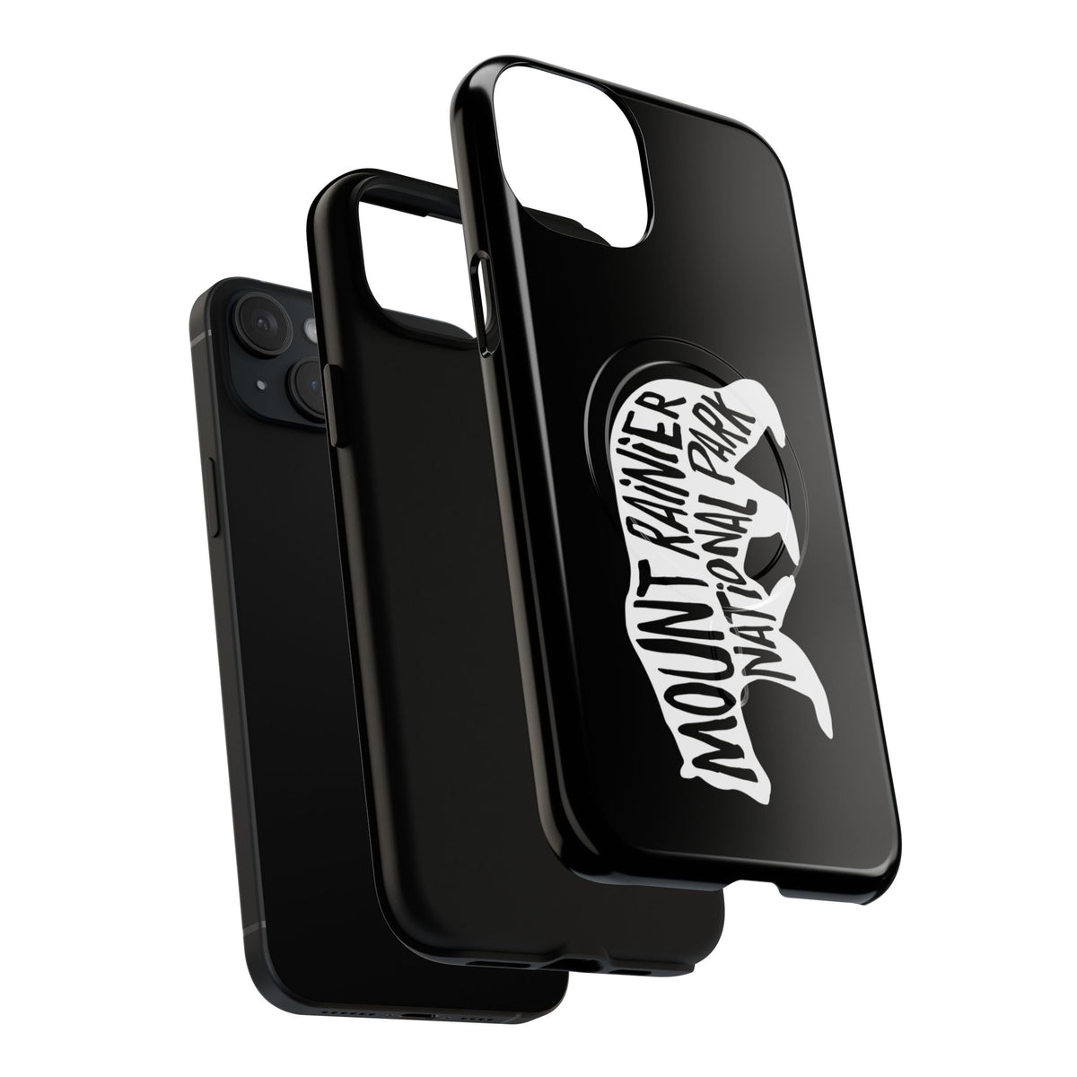 Mount Rainier National Park iPhone Case with MagSafe - Black Bear Design