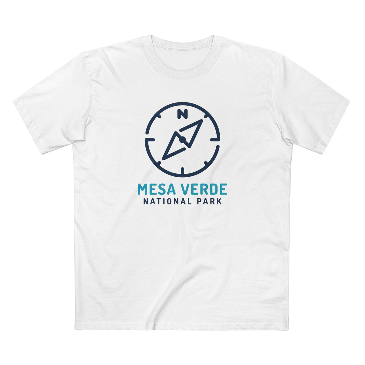 Mesa Verde National Park T-Shirt Compass Design in White