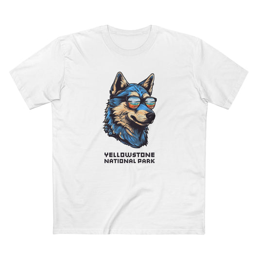 Yellowstone National Park T-Shirt - Smooth Wolf in White