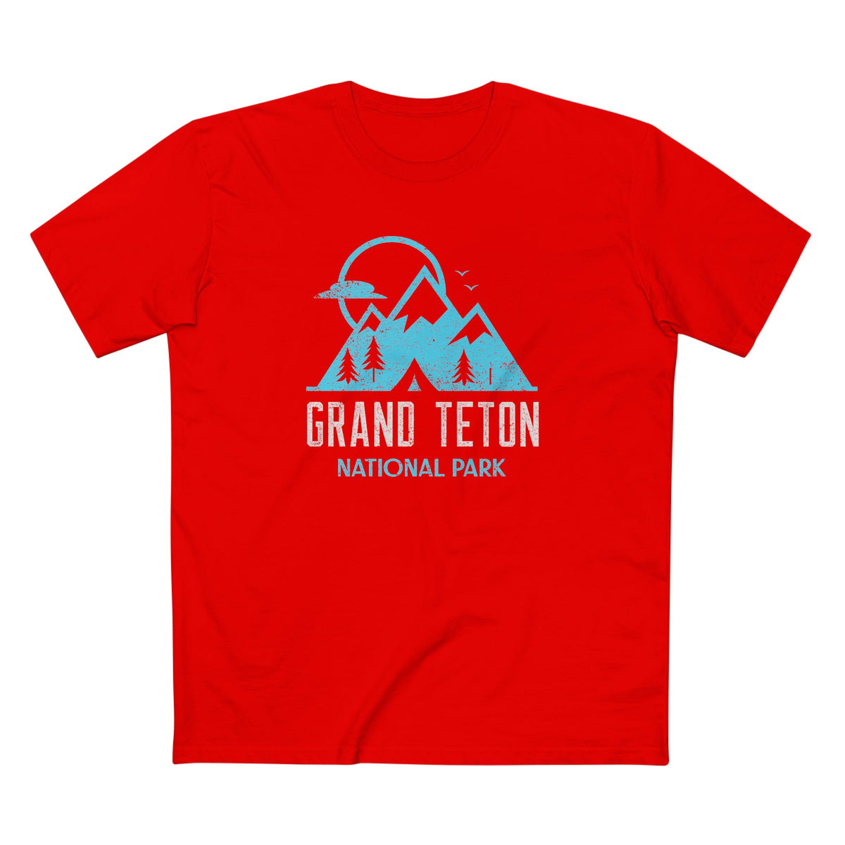 Grand Teton National Park T-Shirt Stamp in Red