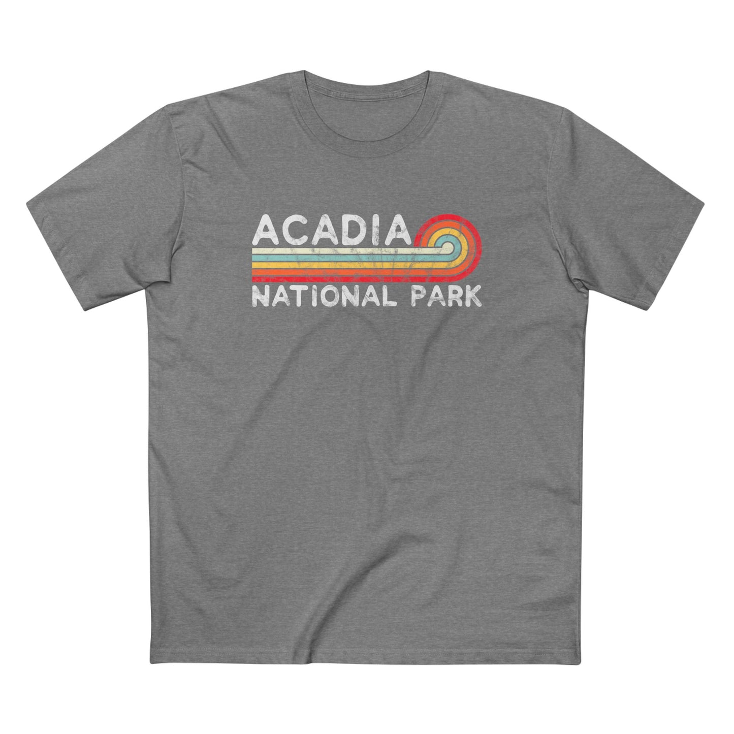 Acadia National Park T-Shirt - Vintage Stretched Sunrise in Athletic Heather