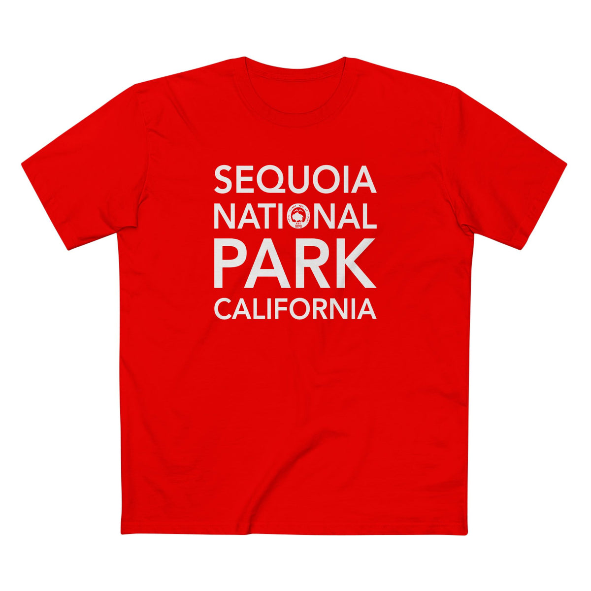Sequoia National Park T-Shirt Block Text in Red