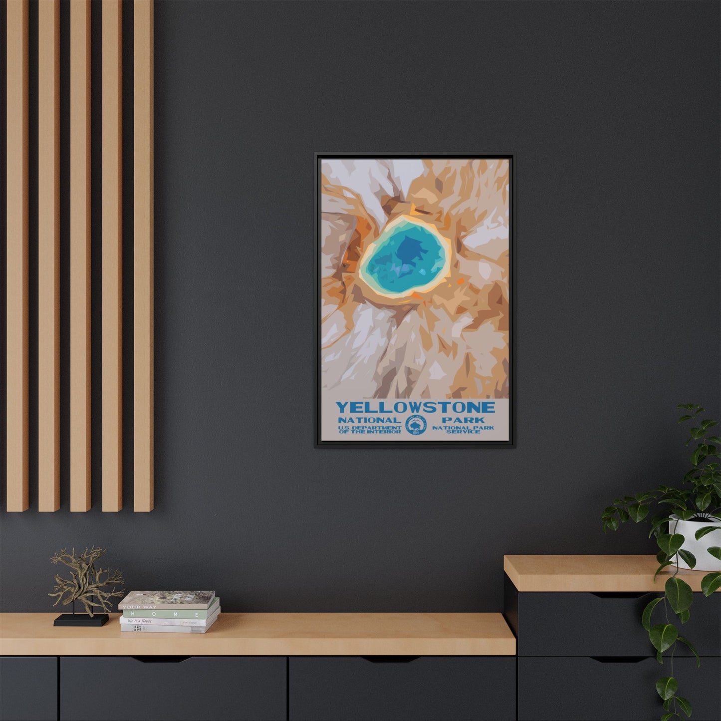 Yellowstone National Park Framed Canvas - WPA Poster