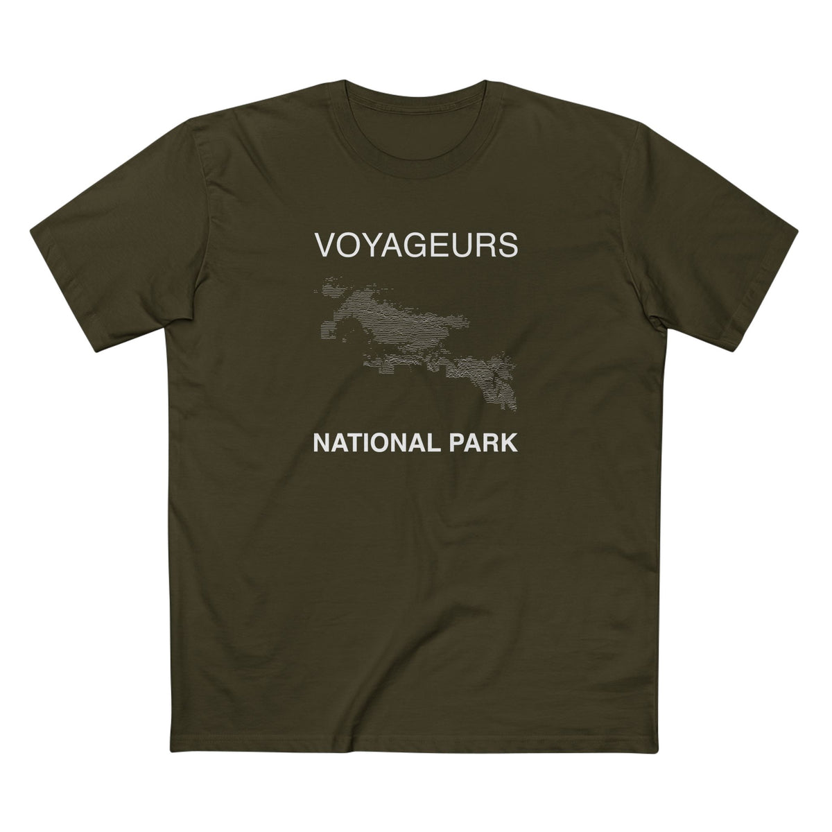 Voyageurs National Park T-Shirt Lines in Army