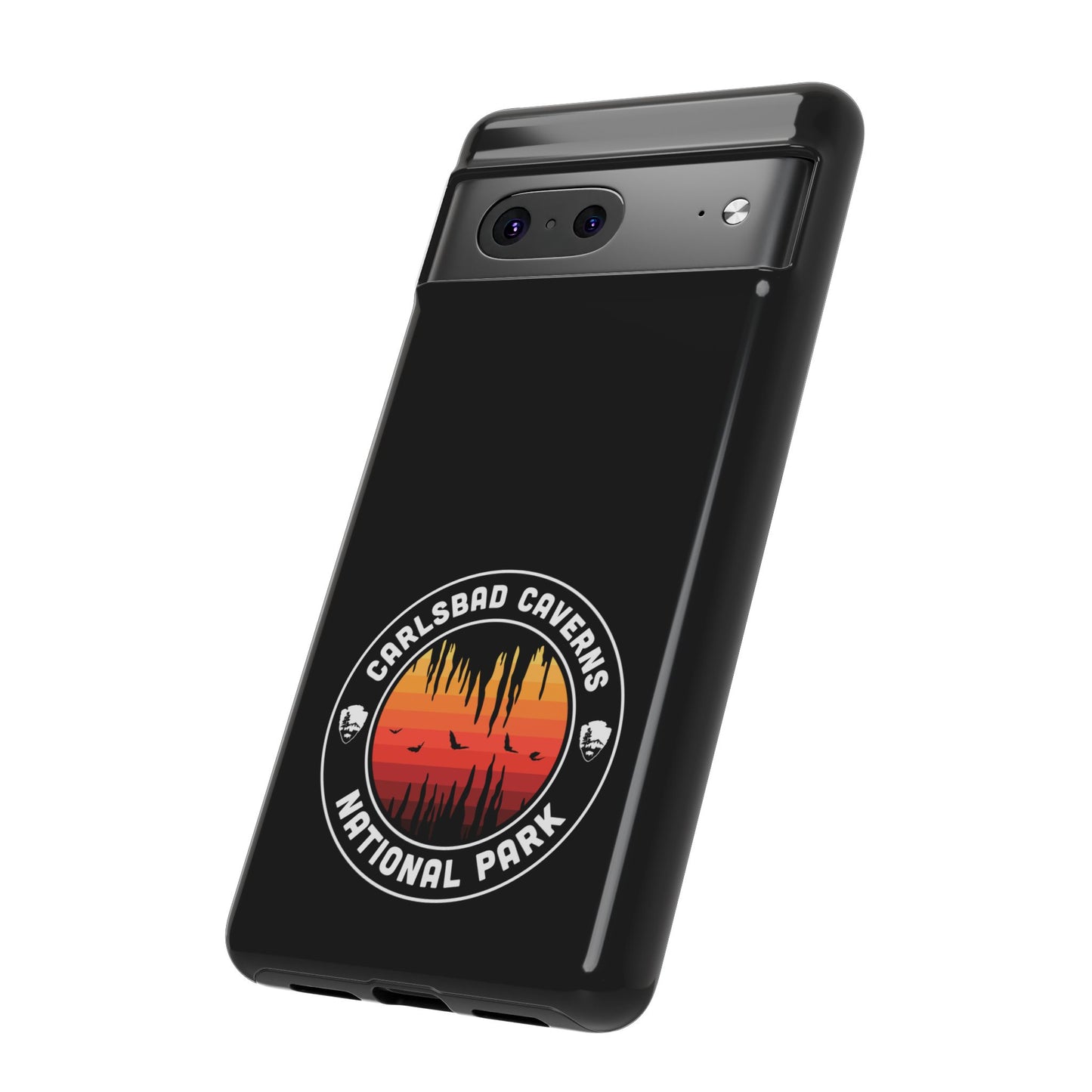 Carlsbad Caverns National Park Phone Case - Orange Round Emblem Design