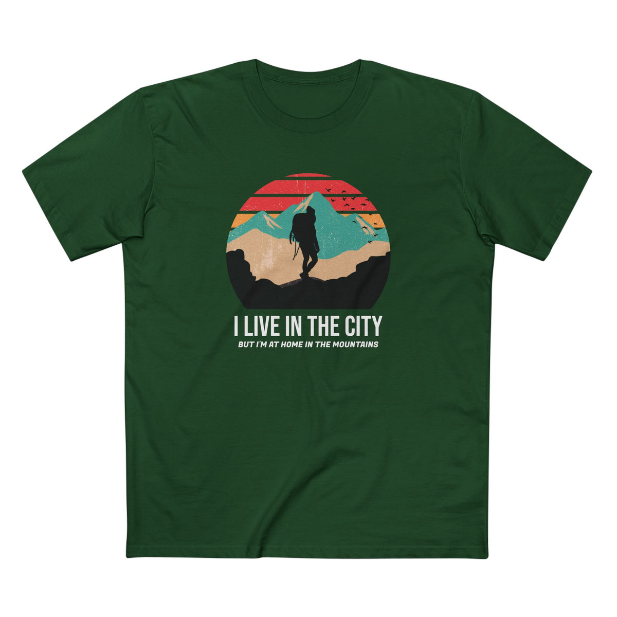 At Home in the Mountains T-Shirt in Forest Green
