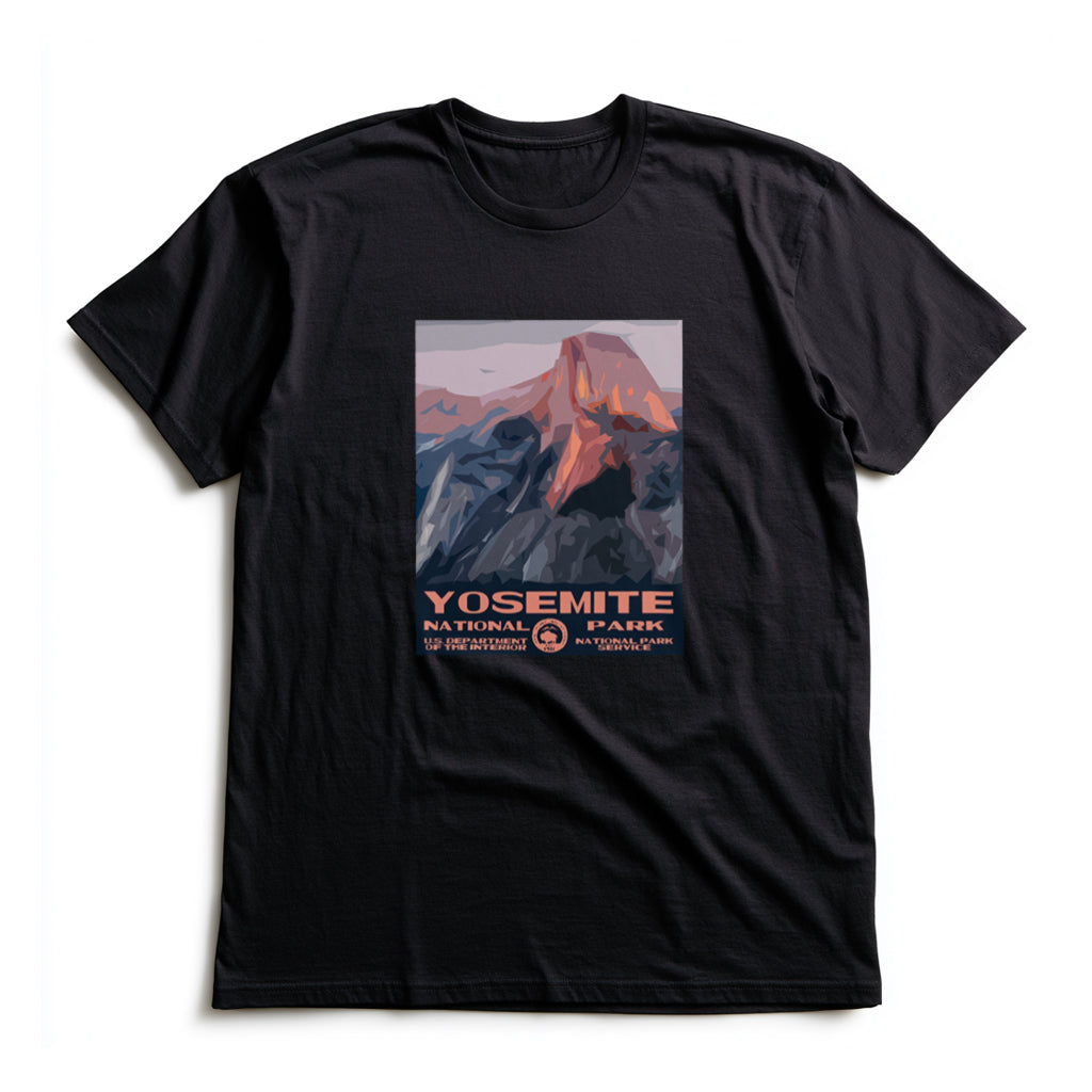 Yosemite National Park T-Shirt - WPA Poster Design in Black