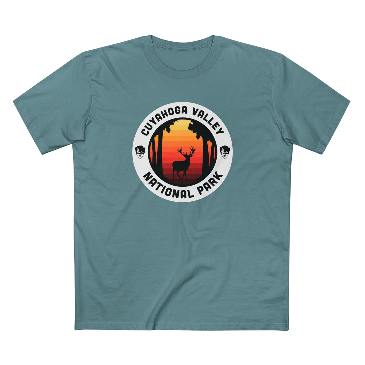 Cuyahoga Valley National Park T-Shirt - Round Badge Design in Slate Blue