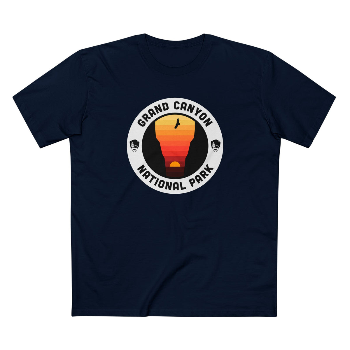 Grand Canyon National Park T-Shirt - Round Badge Design in Navy
