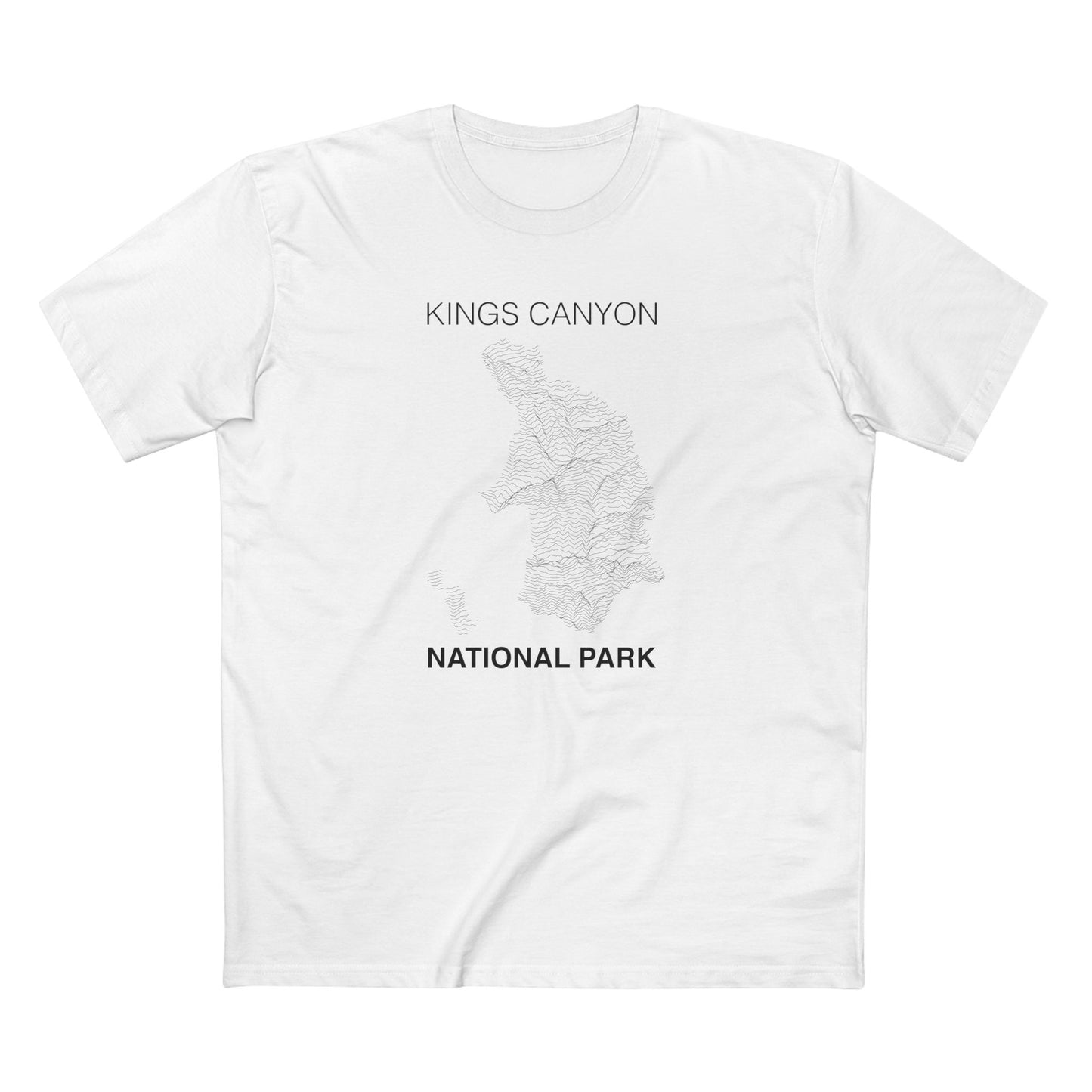 Kings Canyon National Park T-Shirt Lines in White